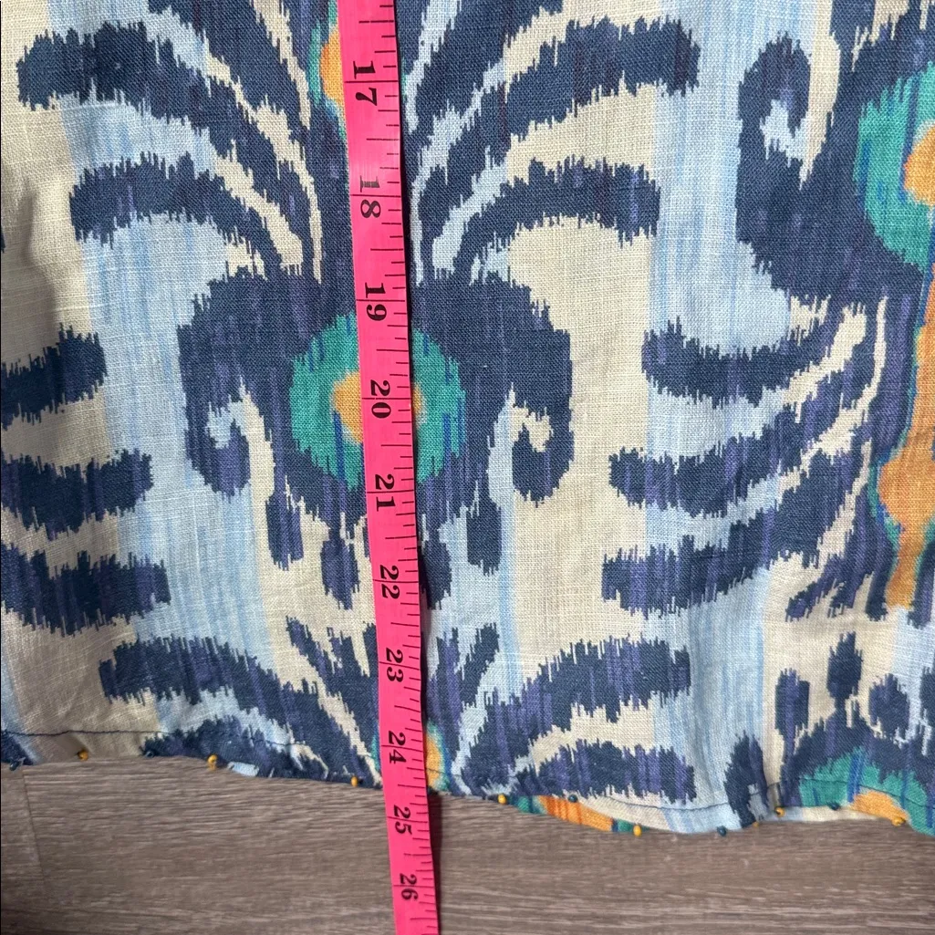 NIMO WITH LOVE Broom Linen Blouse iKat yellow XXS Blue - Image 11