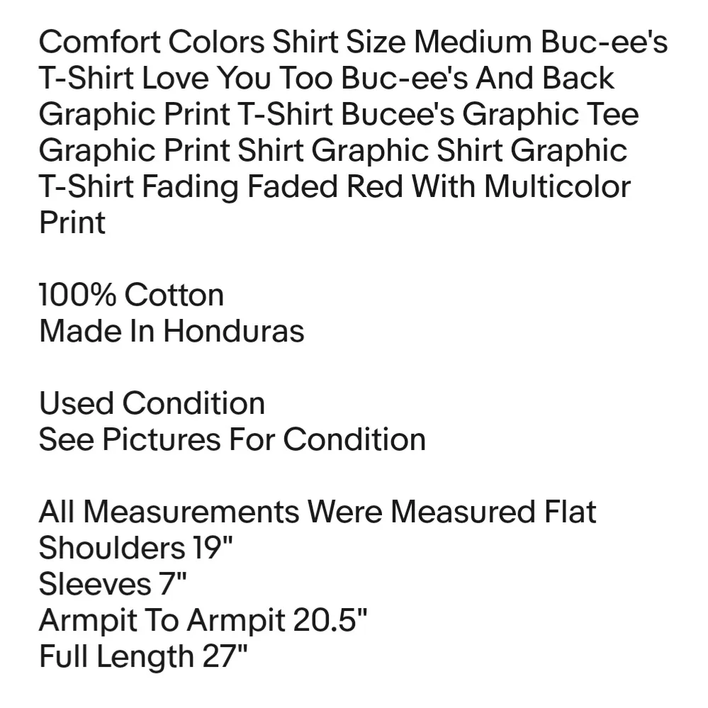 Comfort Colors Shirt Size Medium Buc-ee's T-Shirt Love You To Buc-ee's And Back - Image 2