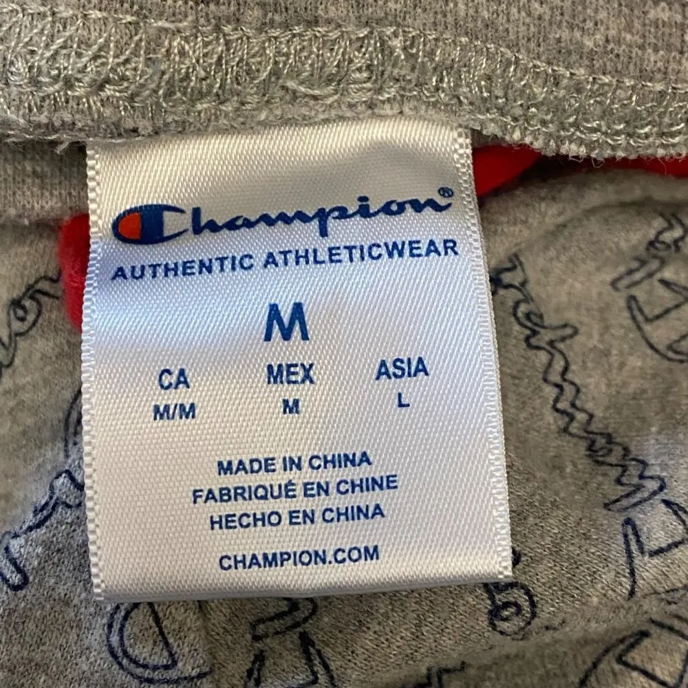 Champion Gray Blue Logo Cropped Lounge Pants Size Medium - Image 4