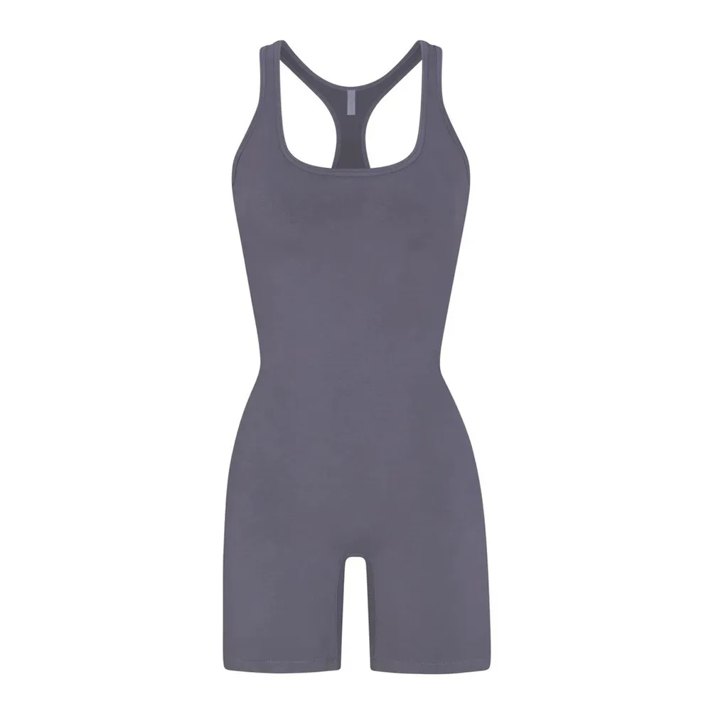 SKIMS Outdoor Mid Thigh Onesie in Steel Blue M - Image 5