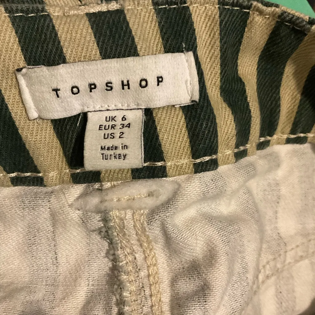 Topshop‎ Green and Cream Striped Pants - Image 2