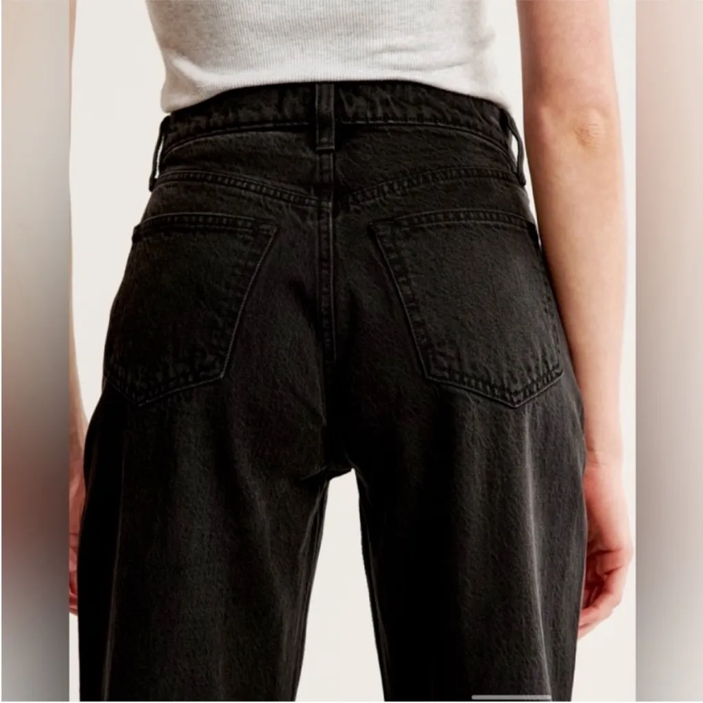 Abercrombie & Fitch The Loose High Rise Jean Black 31/12 Long Wide Baggy - Image 4