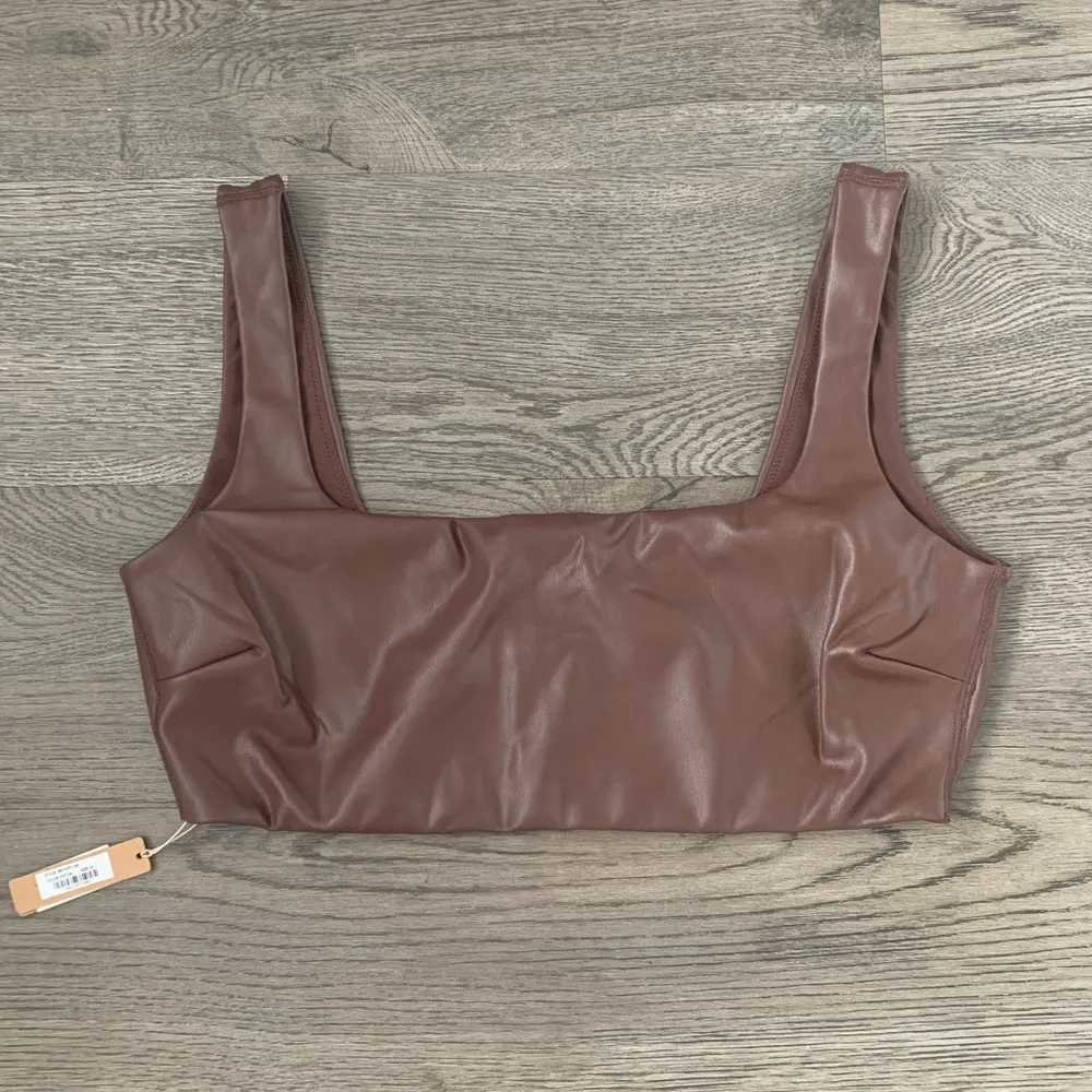 Skims Faux Leather‎ Bralette - Size 2X - Cocoa - NWT - Image 3