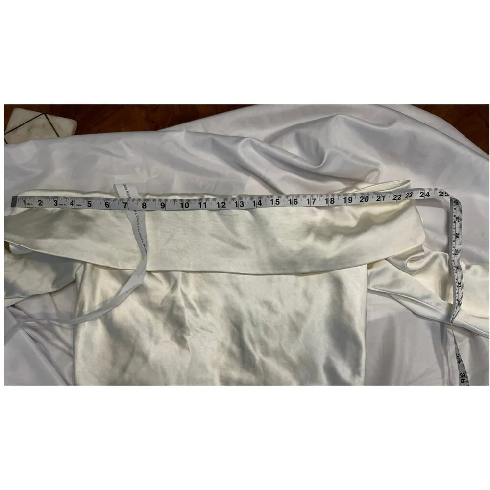 NWT MISHA Bianca Off Shoulder Long Sleeve Gown in Antique Ivory Size Large White - Image 12