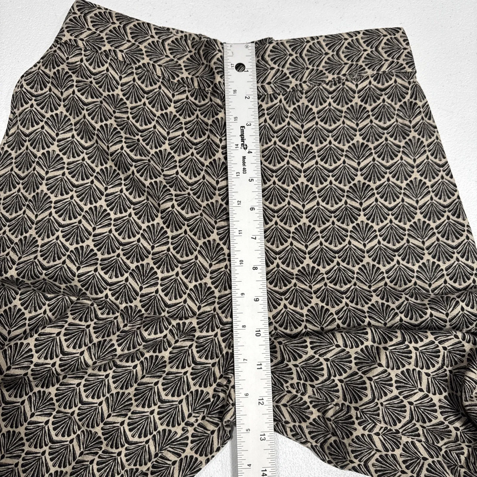 Isaac Mizrahi Bridgehampton Linen Blend Pants Fringe Hem Brown Black Sz 2 Boho - Image 6