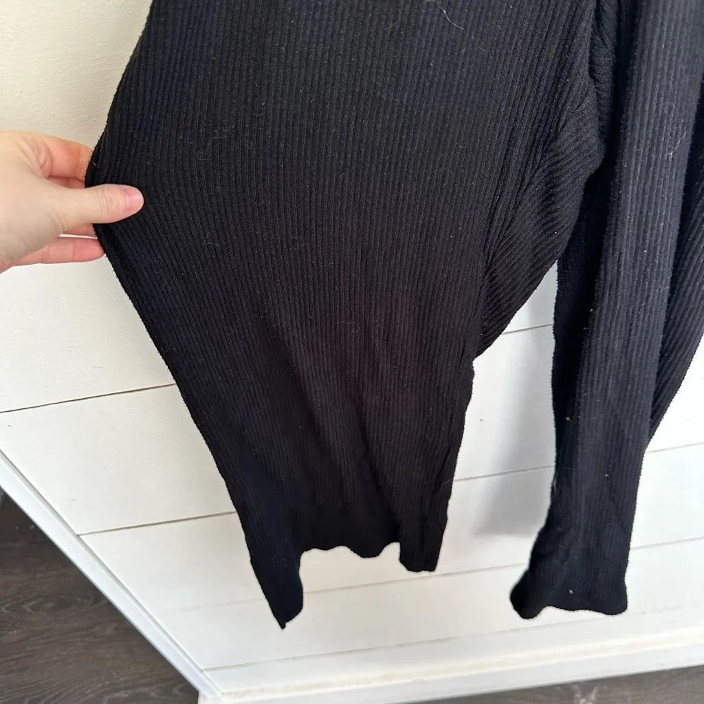 LNA Women’s Extra Small Ribbed Black Cutout Jumpsuit Flawed - Image 3