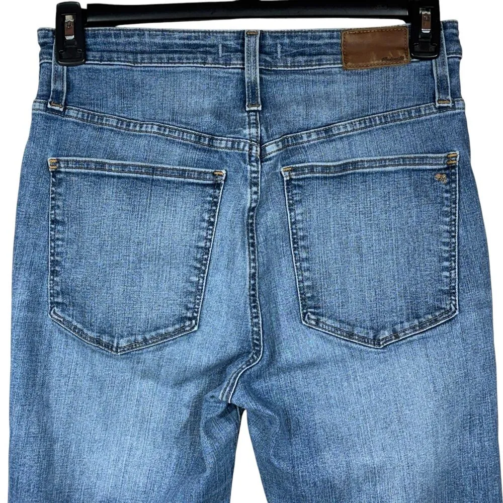 Madewell SZ 30TL TALL Curvy Hi-Rise Skinny Jeans Distressed Stretch Zip-Fly Blue - Image 7