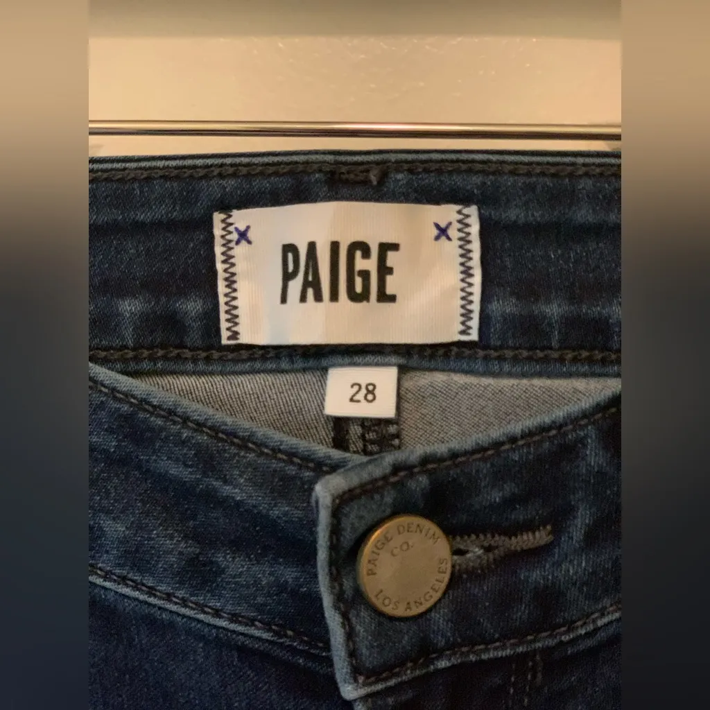PAIGE Dark Blue Sky Line Skinny Jeans.        Size-28 - Image 2