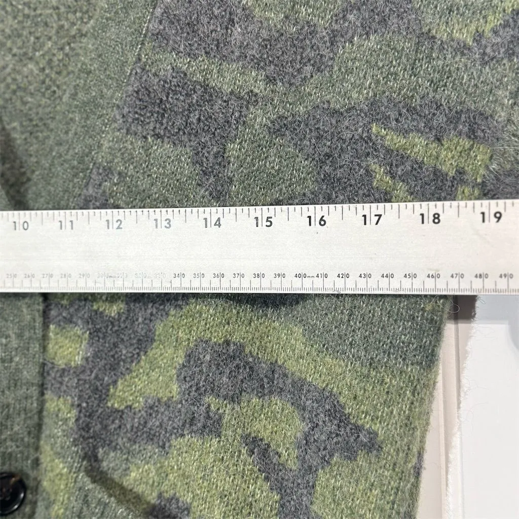 Rails Runi Green Camo Alpaca Wool Blend Cardigan Sweater Small Grunge Cozy - Image 4
