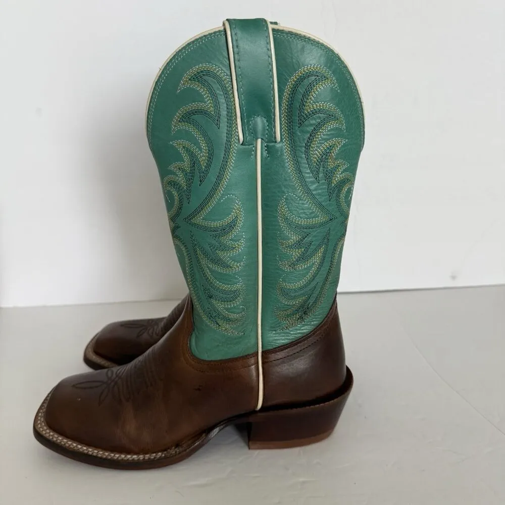 TONY LAMA Rowena 11”‎ Women’s 6B Brown Turquoise Leather Western Boot USA SA2101 - Image 14