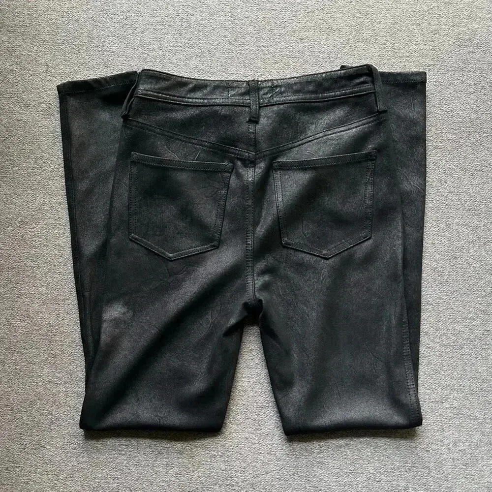 We The Free High Rise Coated Black Skinny Jeans Size 26 - Image 3