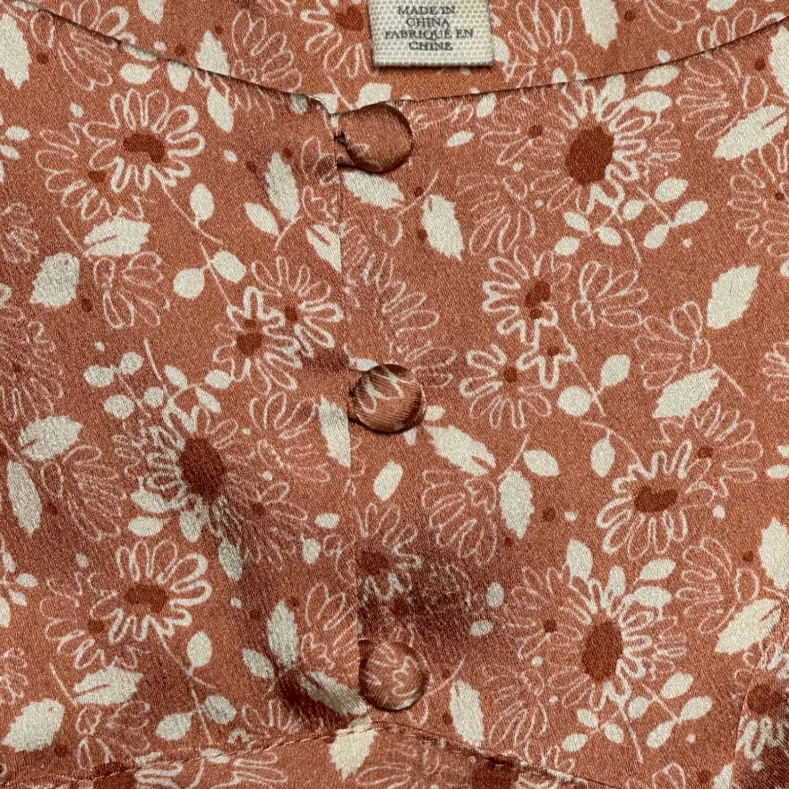 Treasure and Bond Floral Square Neck Puff Sleeve Peplum Top Women's Size Medium - Image 9