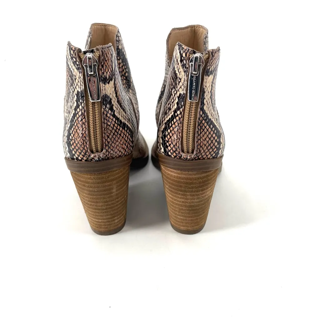 Vince Camuto Gigietta Python Snakeskin Slip On Cutout Ankle Boot In Spiced Sand - Image 5