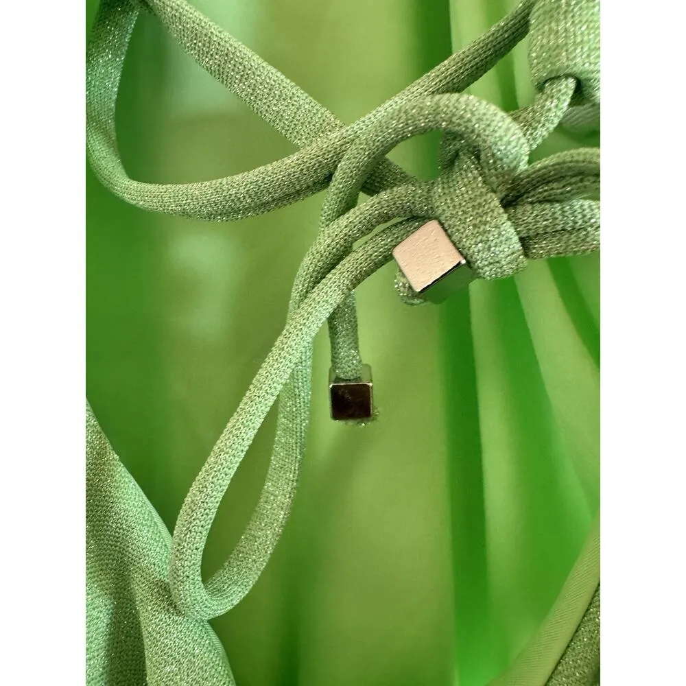 NWD Becca Virtue Womens Green Shimmer One-Piece Swimsuit One Shoulder Medium - Image 6