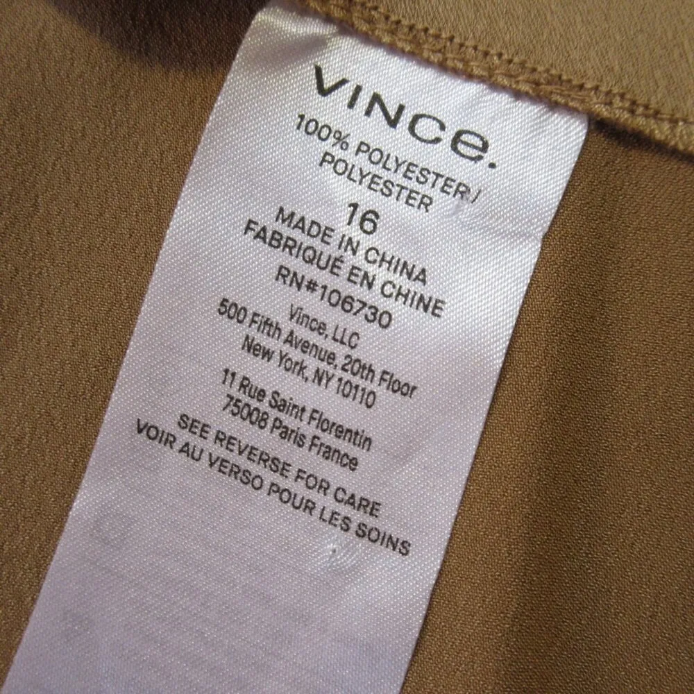 NWT Vince Drape Culotte in Pale Walnut Gold Satin Super Wide Crop Pants 16 - Image 7