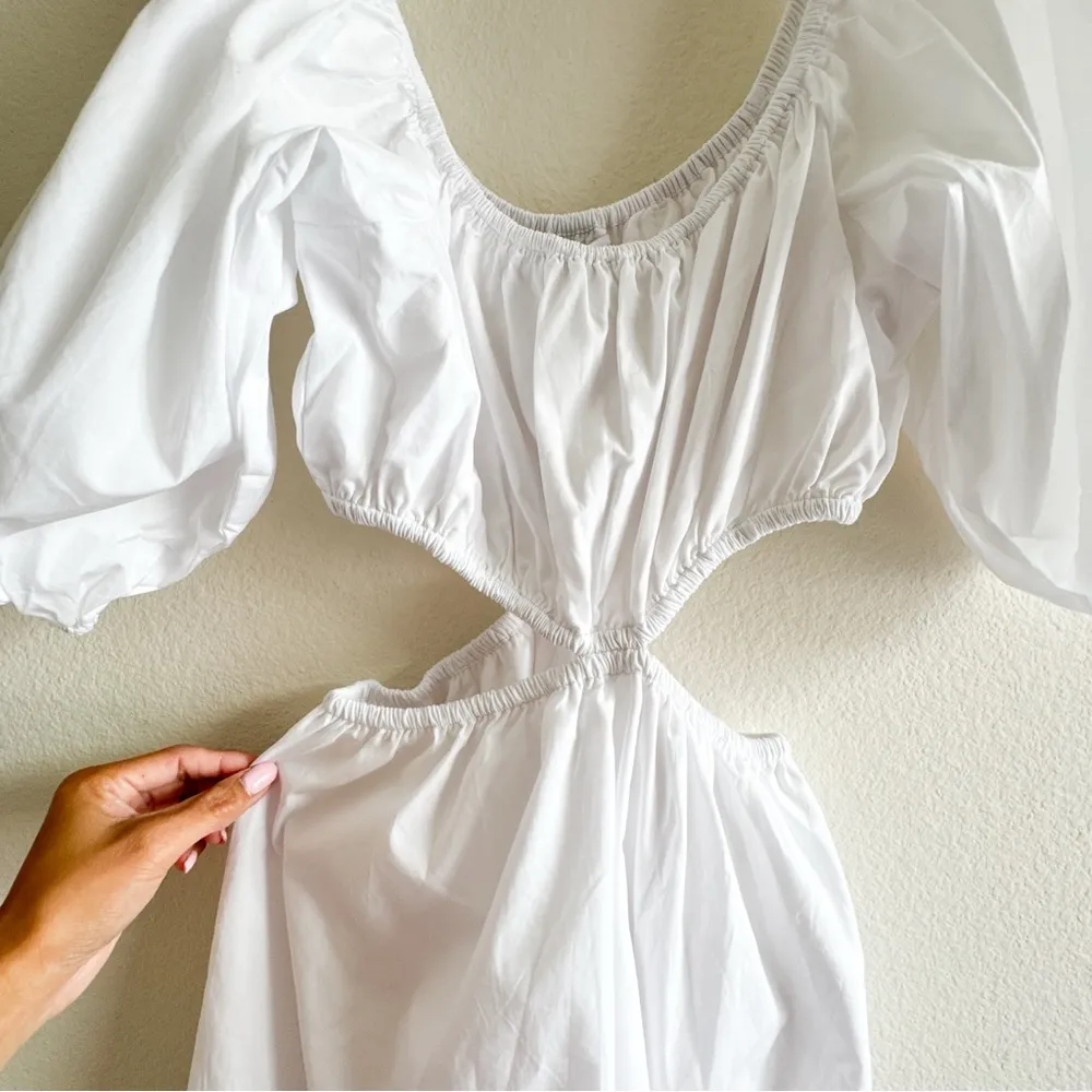 Faithfull the Brand New Gabrielli Mini Dress cut out White Size M/ US 6 - Image 6