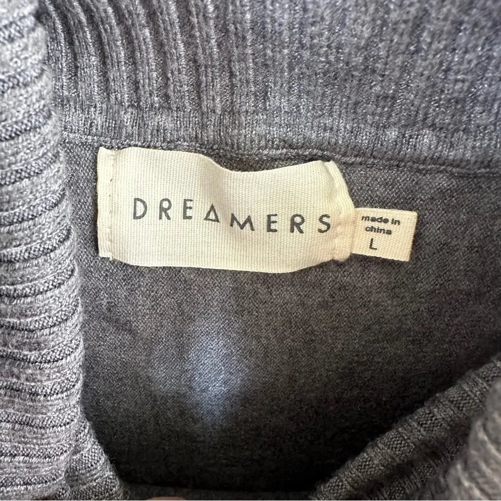 Dreamers Oversized Gray Cowl Neck Flowy Tunic Sweater SZ Large - Image 10