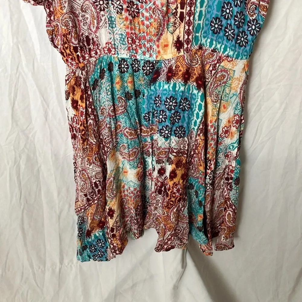 Lascana: Teal & Red Paisley Flowy Print Dress/ Coverup - Image 11