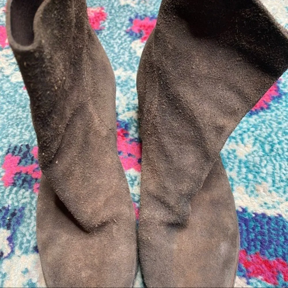 Guidi Brown Suede Peep Toe Booties Size undefined - Image 3