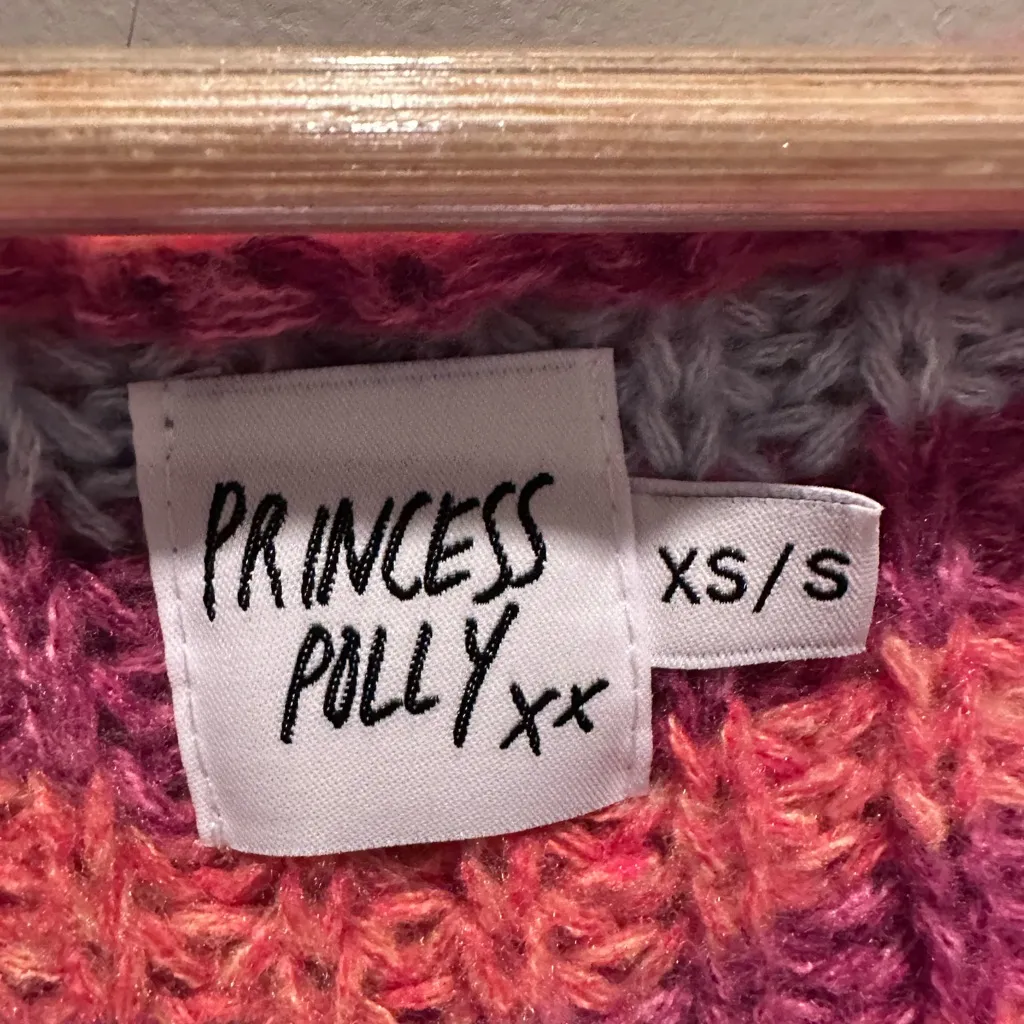 Princess Polly‎ Colorful Short Sleeve Compassion Knit Cardigan Size XS/S - Image 4