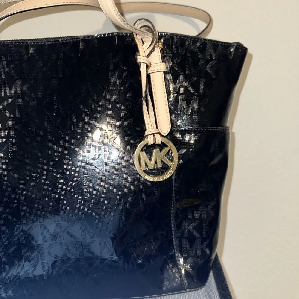 Michael Kors Black Patent Leather Handbag - Image 2