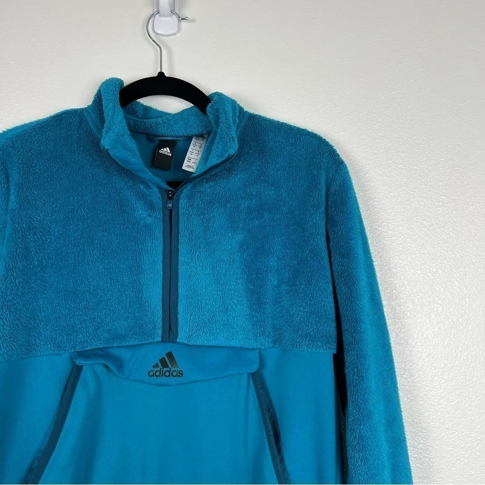 ADIDAS 1/4 Zip‎ Fleece Pullover Sz M - Image 3