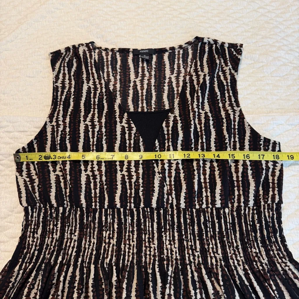 Alfani Midi Dress Sleeveless Women’s Sz XL Elastic Waistband Unlined Office Y2K - Image 9