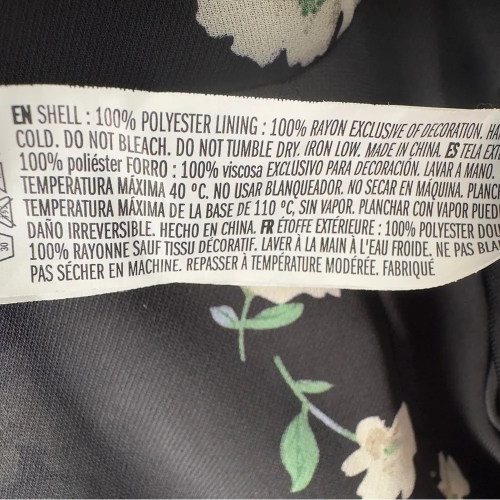 Anthropologie English Factory Black Floral Romper Long Bell Sleeves Preppy Flowy - Image 10