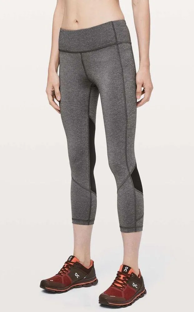 Lululemon Pace Rival Crop *22"Heathered Black / Black - Image 6