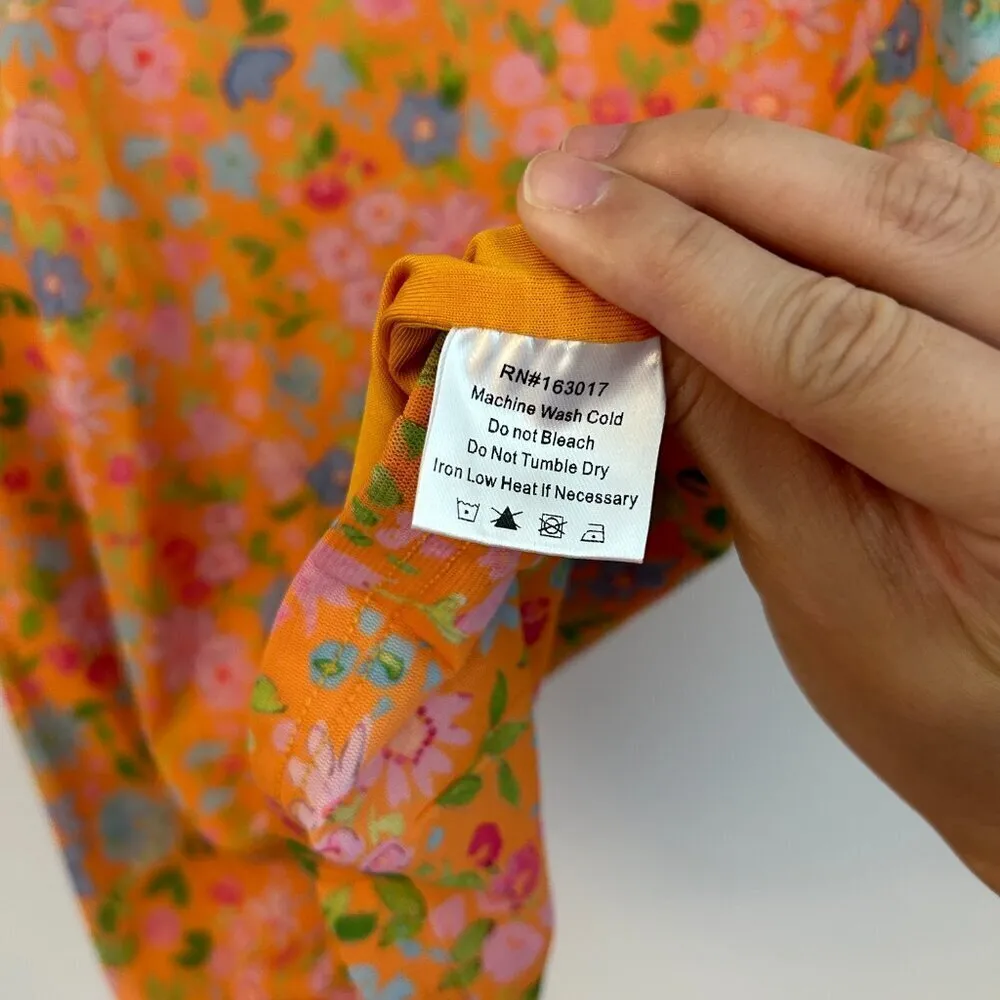 Princess Polly Juliette Floral Mini Bodycon Dress in Orange Size 6 NWT - Image 7