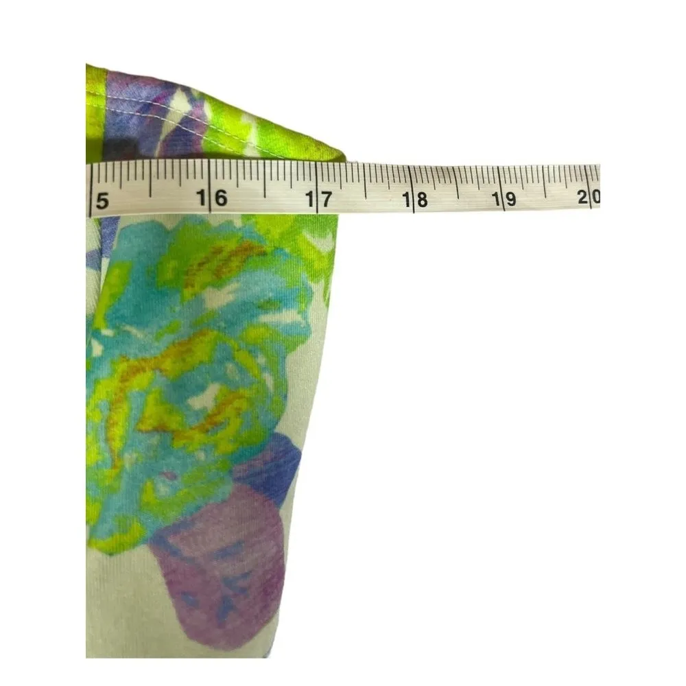 Gianni Bini Neon Floral A Line Scuba Short Dress - Image 5