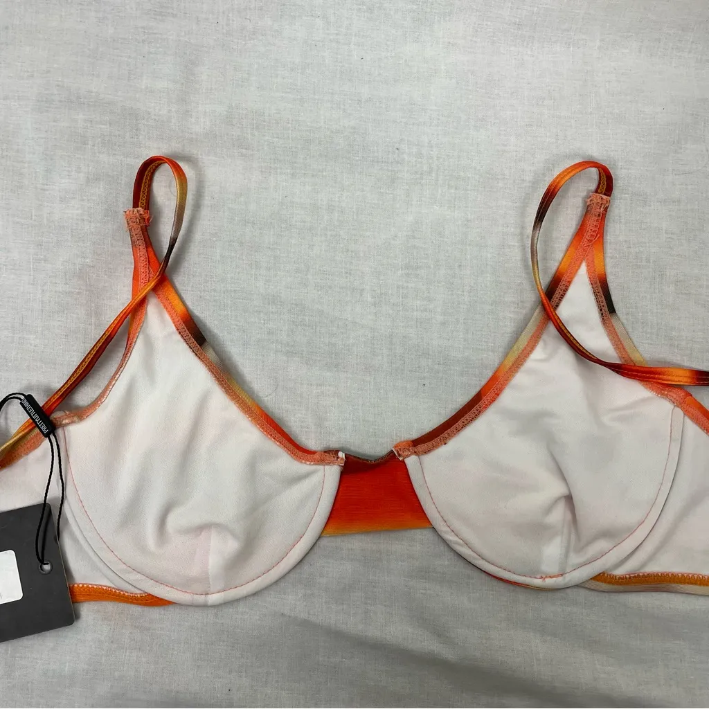 NWT Pretty Little Thing Orange Ombre Underwired Bikini Top - Image 3