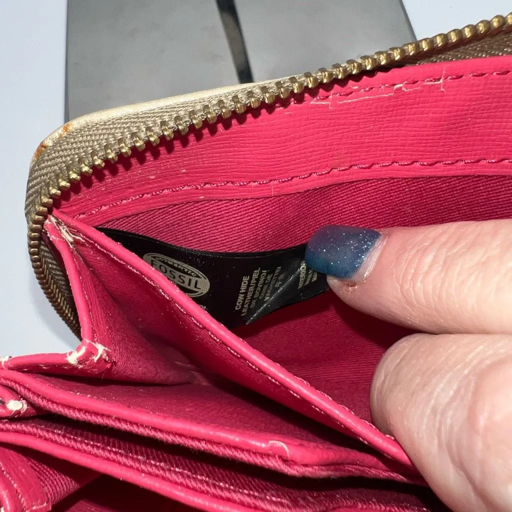 Fossil‎ Gold Zip Around Wallet/Wristlet - Image 11