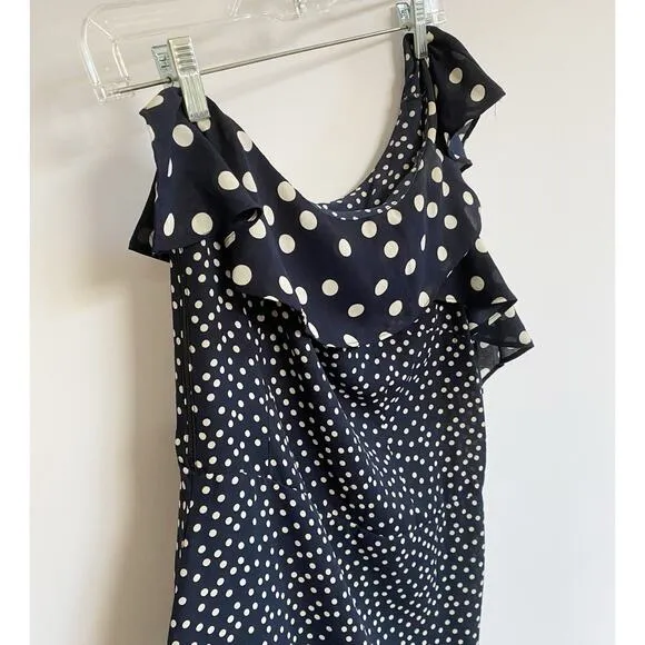 A NEW DAY Women's Polka Dot‎ One Shoulder Midi Dress SZ L - Image 11