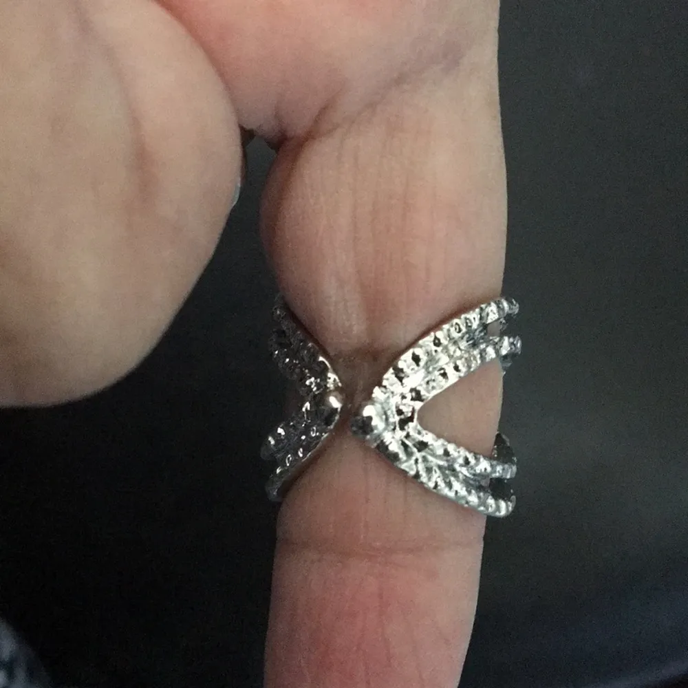 Badgley Mischka Criss Cross Silver Pave Crystals - Image 2