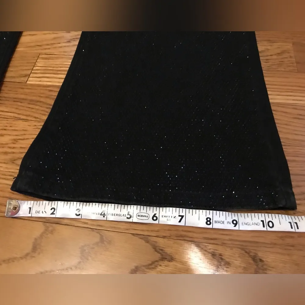 NWT Black rhinestone high waist wide/straight leg jeans size 5 - Image 13