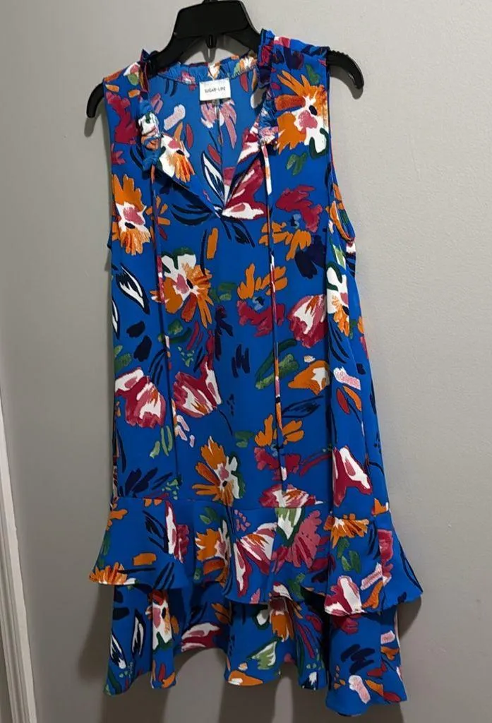 SugarLips Esby Floral Graceland Ruffle Trim Mini Dress - Image 8