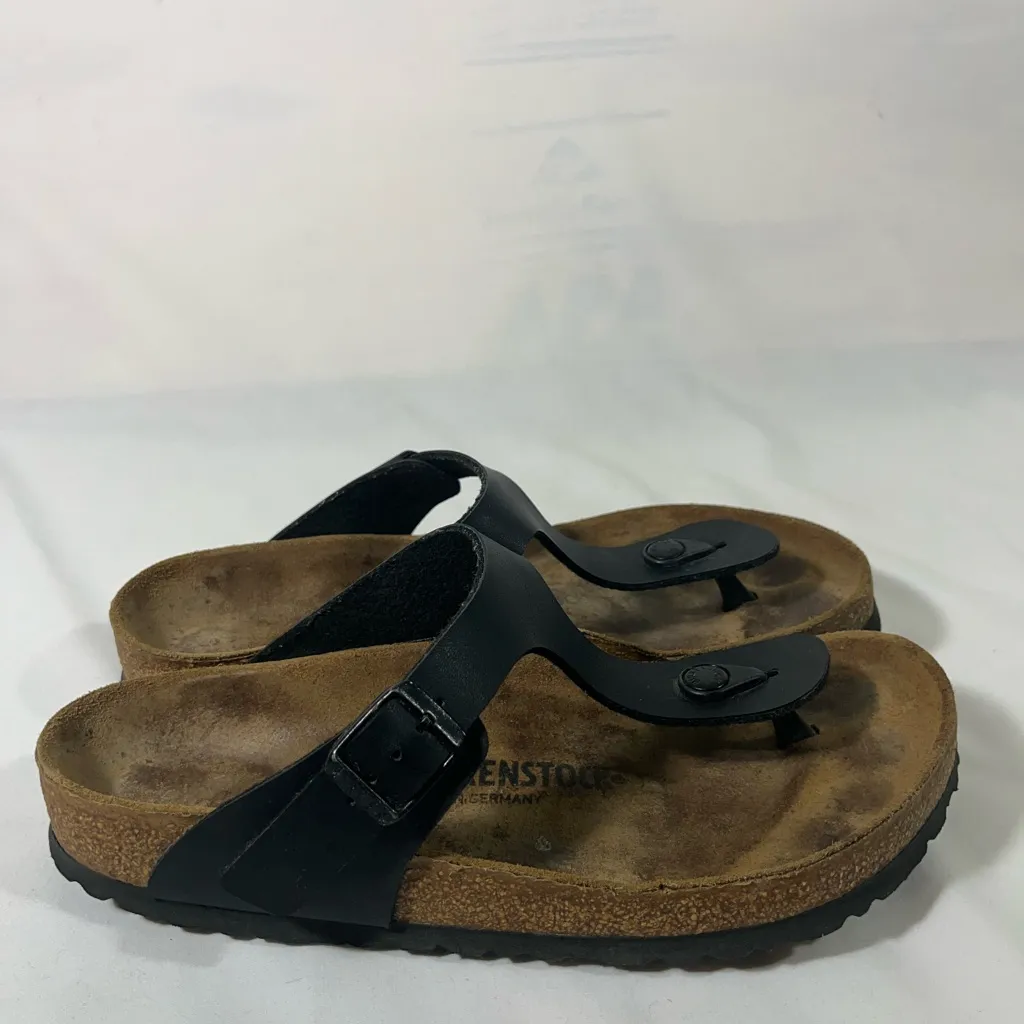 BIRKENSTOCK GIZEH THONG SANDAL WOMEN EU 39 US 8-8.5 BLACK‎ PREOWNED - Image 3