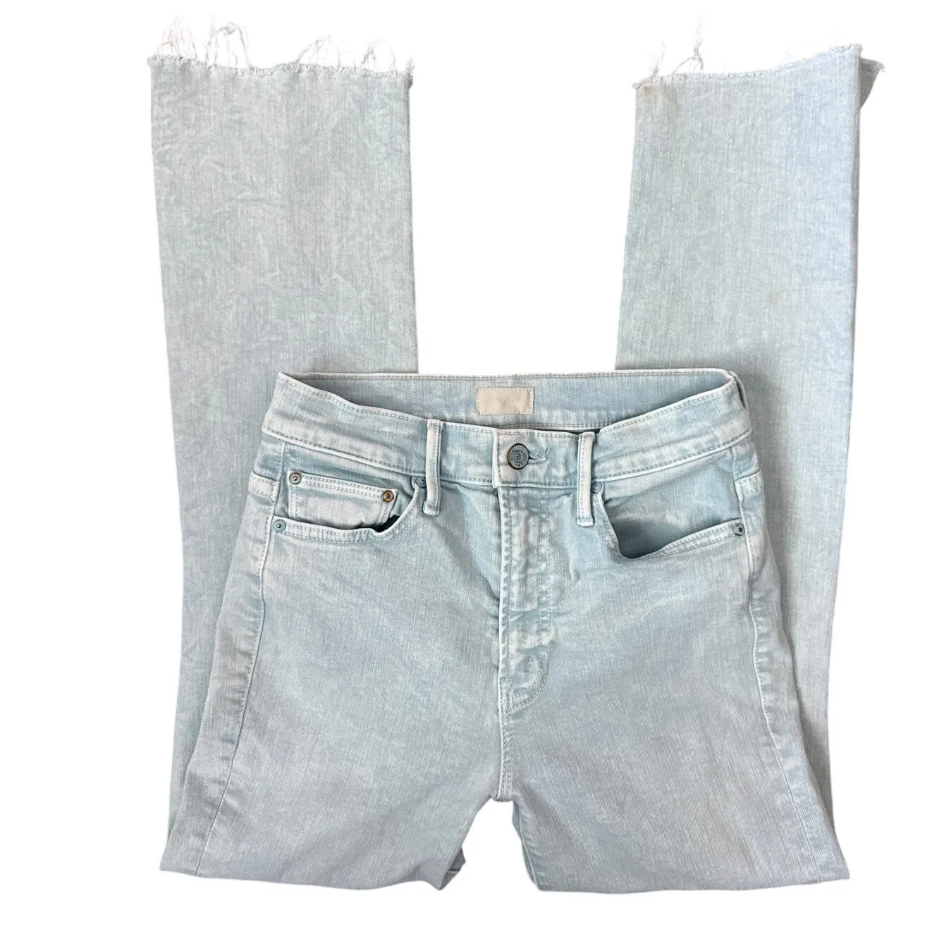 Mother The Insider Crop Step Fray Aquatic Come Out And Play Size 24 Blue - Image 7