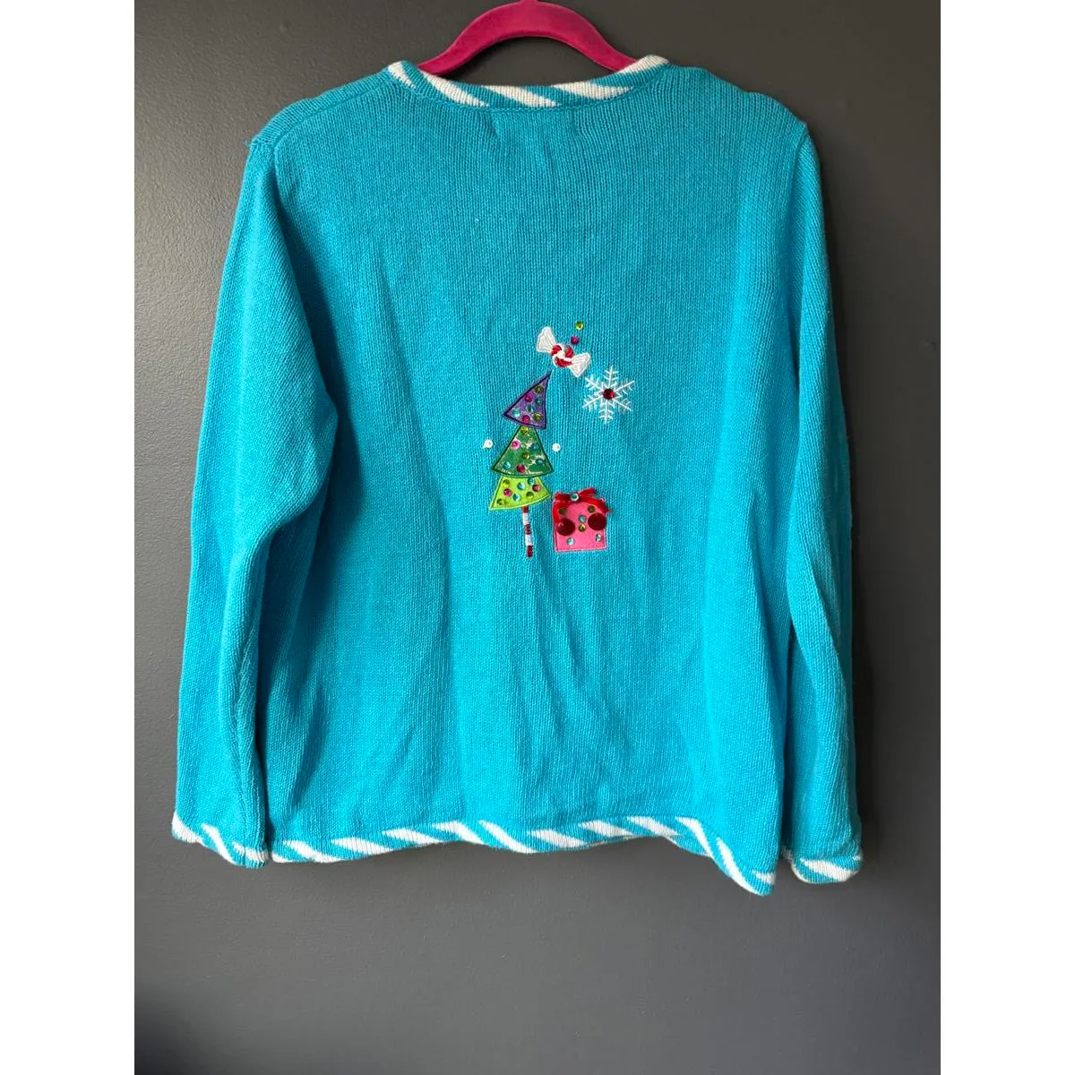 Tiara International Women's XL Christmas Sweater Cardigan - Image 2