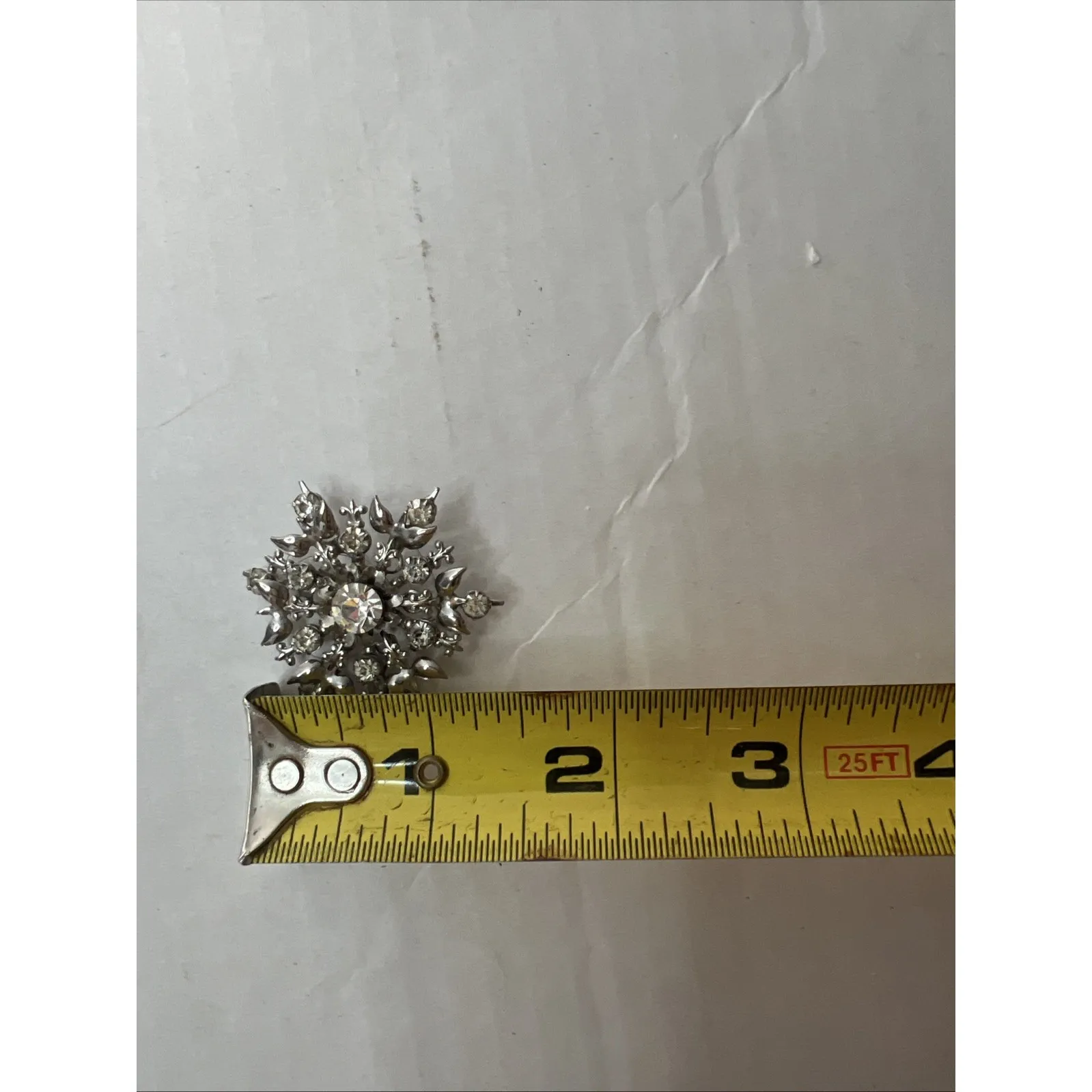 Snow Flake Vintage Brooch Pin Silver - Image 5
