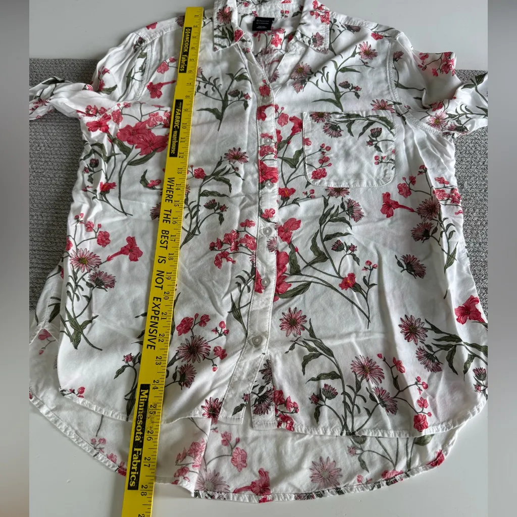 George White Pink Floral Long Sleeve Button Down Long Sleeve Shirt Size Large - Image 7