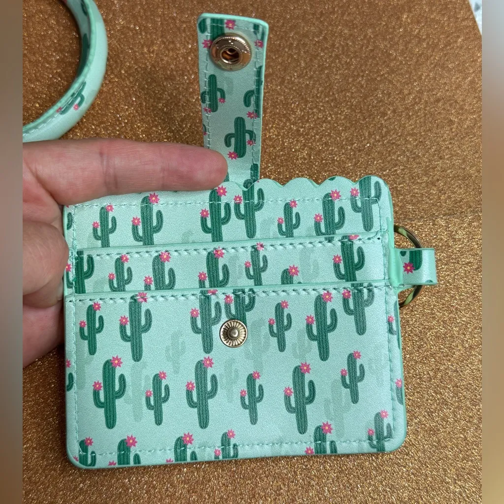 Cactus Print Key & Card Holder with Tassel - Image 4
