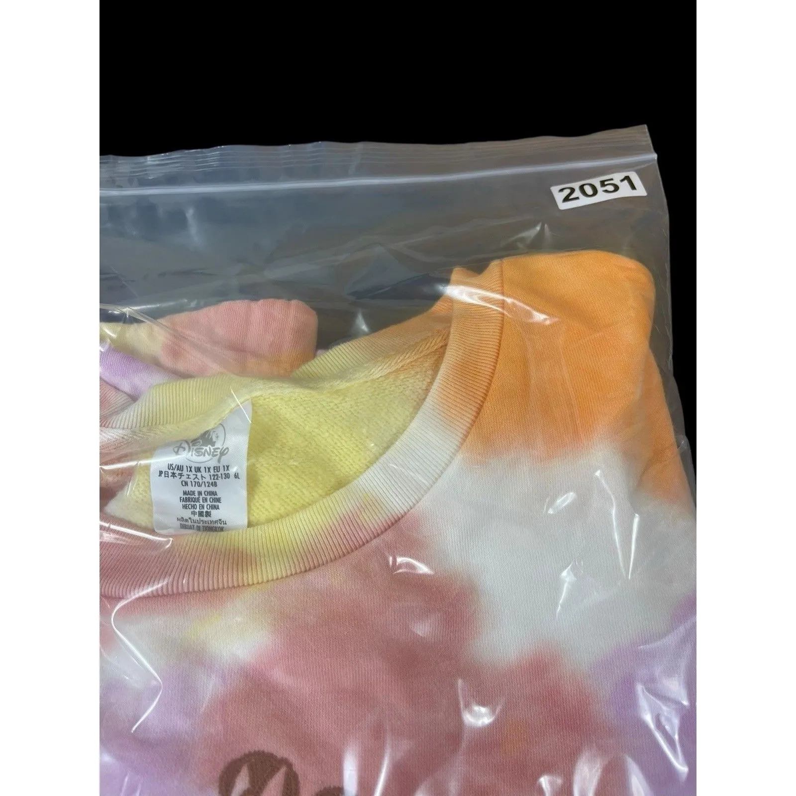 Disney Minnie Mouse Tie Dye Sweatshirt 1X Orange Purple Crop Short Sleeve - Image 14