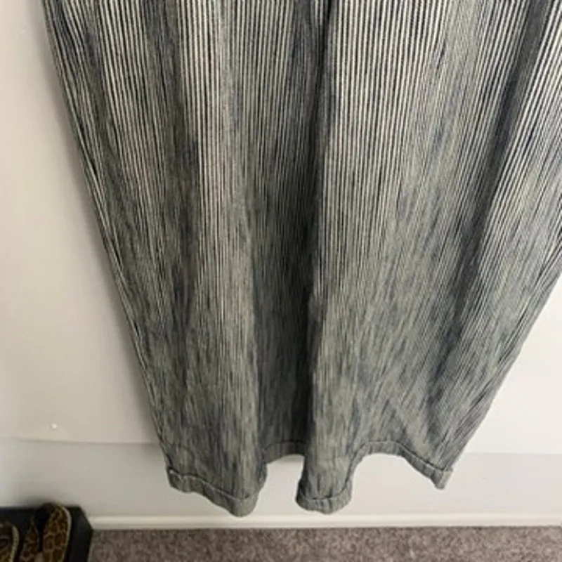 YMC Lodge Cotton Linen Striped Jumpsuit Navy Womens Size XS White - Image 14