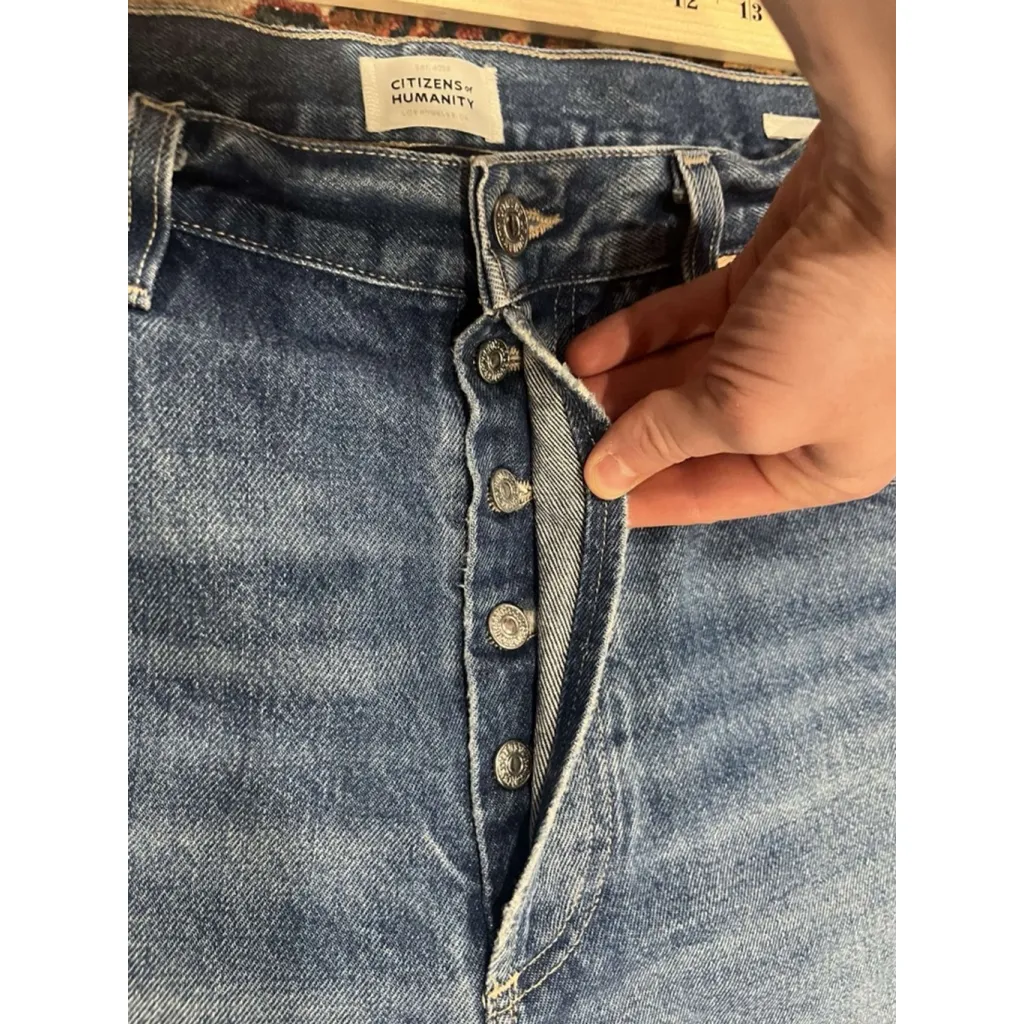Citizens of Humanity Gaucho Vintage Wide Leg Cropped Jeans Button Fly Size 29 - Image 5