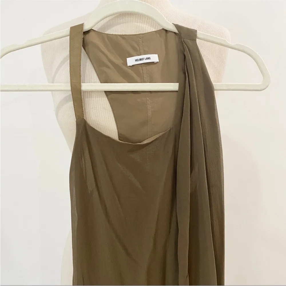 Helmut Lang leather and silk dress Y2K - Image 4