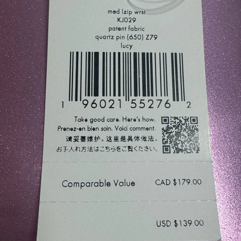 New York Lucy Medium L-Zip Wristlet Quartz Pink NEW With Tags - Image 11