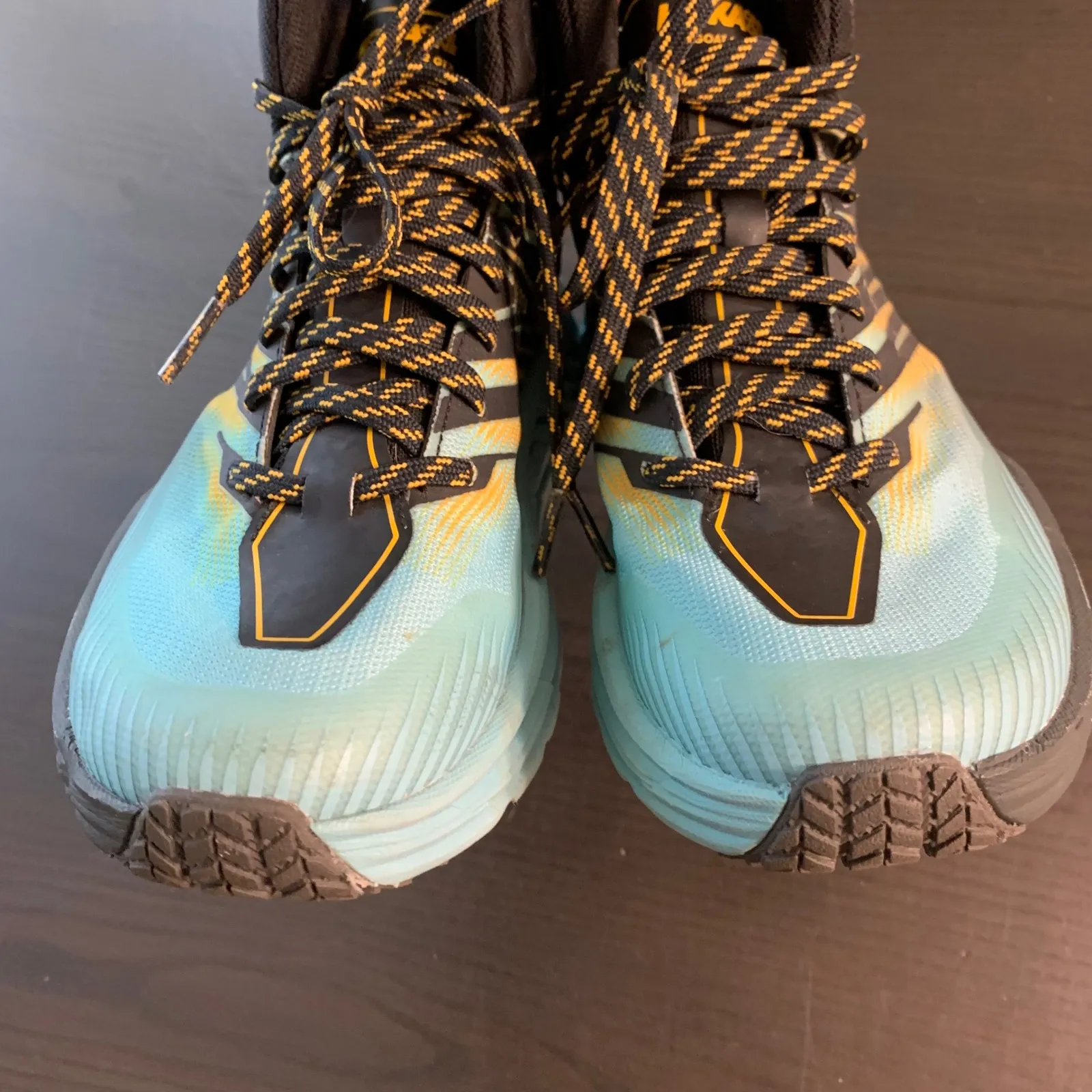 Hoka Speedgoat Mid 2 GTX Trail Running Shoes Womens 6.5 Aqua Waterproof Sneakers Blue - Image 4