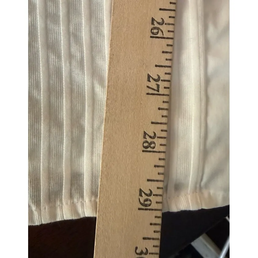 Chicos 3 US XL White Button Front Tuxedo Pleated Top Blouse Preppy Career Office - Image 7